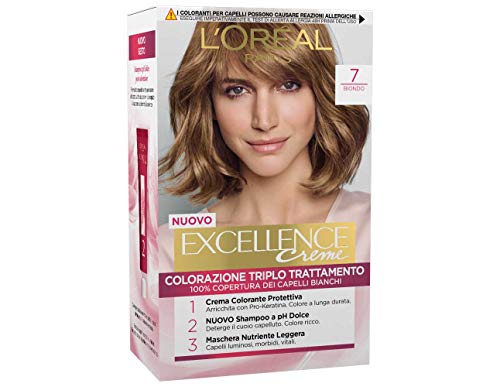 L'Oreal 3 X  EXCELLENCE CREME 7 BIONDO Tintura per capelli colorazione colorante