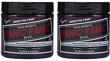 MANIC PANIC Purple Haze Classic Creme, Vegan, Cruelty Free, Semi Permanent Hair Dye 2 x 118ml