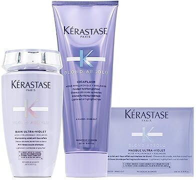 KERASTASE Kérastase Blond Absolu Bain Ultra-Violet 250ml, Balsamo Cicaflash 250ml & Masque Ultra-Violet 200ml