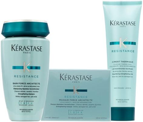 KERASTASE Confezione Kérastase Resistance composta da shampoo Bain Force Architecte, maschera per capelli Mas