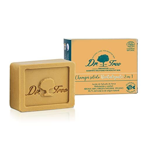 Dr. Tree Shampoo Solido 2 in 1 Rivitalizzante   Shampoo + Balsamo, Rinforza, protegge e condiziona   Senza Solfati SLE, SLS, Parabeni, Siliconi   Ingredienti Naturali   Certificato ECOCERT