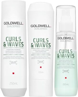 Goldwell Curls & Waves Shampoo 250ml Balsamo 200ml Spray 150ml Capelli Ricci