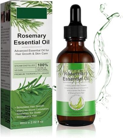 Dorzu Olio Di rosmarino Per Capelli, 60ml Olio Essenziale Rosmarino Capelli Nutre Il Cuoio Capelluto, Biologico Stimola La Crescita Dei Capelli