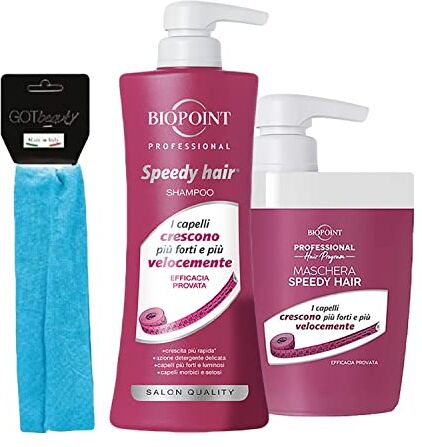 BIOPOINT SET SPEEDY HAIR SHAMPOO 400ML + MASCHERA 300ML CRESCITA RAPIDA PIU' FASCIA PER CAPELLI