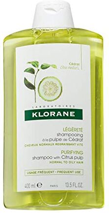 Klorane Shampoo Polpa di Cedro Riequilibrante, Seboregolatore, 400 ml