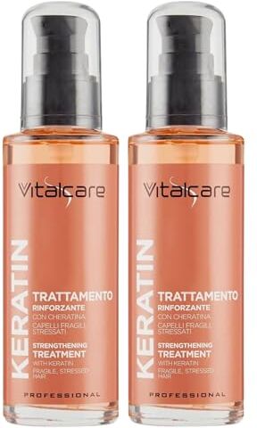 Generic Vitalcare Keratin, Trattamento Rinforzante, Con Cheratina, Per Capelli Fragili e Stressati 100ml (2 Unità)