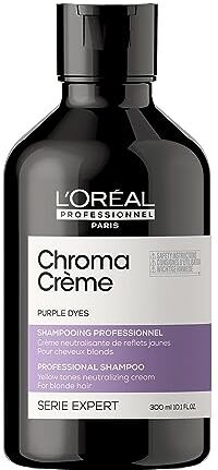 L'Oréal Professionnel Paris Shampoo Professionale Correttore del Colore Chroma Crème Viola Serie Expert, Per Capelli Biondi Tinti, Formula Arricchita con Pigmenti, 300 ml