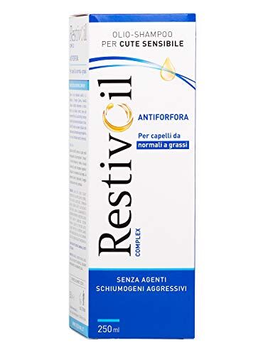 RestivOil Complex Olio Shampoo Delicato Antiforfora per Capelli da Normali a Grassi con Azione Antiseborroica e Anti Prurito, Shampoo Senza Schiuma, 250 ml