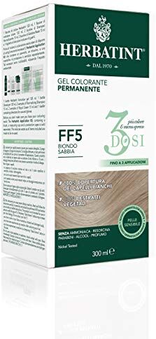 Herbatint Gel Colorante Permanente 3Dosi FF5 Biondo Sabbia 300ml