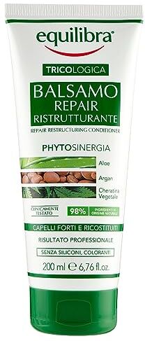 Equilibra Capelli, Balsamo Repair Ristrutturante, Rende Morbidi i Capelli Fragili e Sfibrati, Migliora la Pettinabilità, Azione Rinforzante, con Aloe Vera, Estratto di Castagna, Olio di Cocco, 200 ml