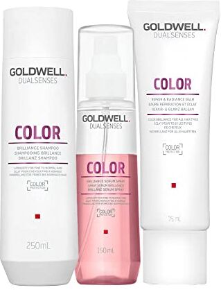 Goldwell Dualsenses Color Brilliance Shampoo 250ml Serum Spray 150ml Repair & Radiance Balm 75ml