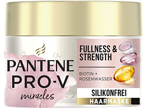 Pantene Pro-V Miracles Fullness & Strength Maschera per capelli senza silicone con biotina + acqua di rose, 160 ml