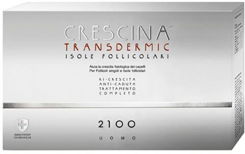 LABO CRESCINA TRANSDERMIC ISOLE FOLLICOLARI TRATTAMENTO COMPLETO RI-CRESCITA + ANTI-CADUTA 2100 Cura Capelli Uomo 20+20 Fiale