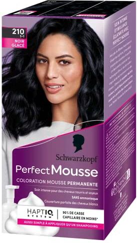 Schwarzkopf Perfect Schiuma per colorazione permanente, 35 ml, colore: 210 Nero lucido