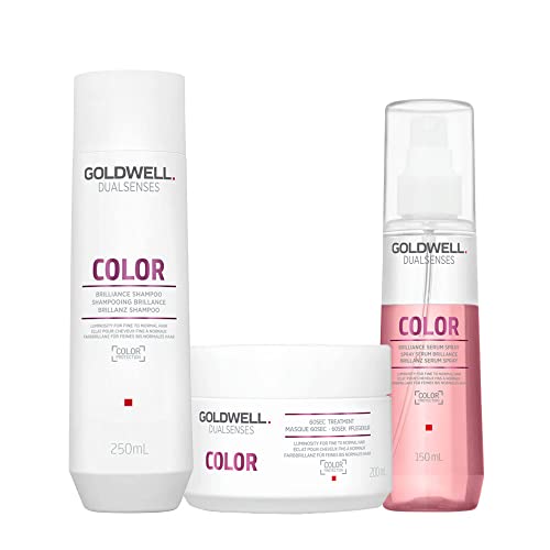 Goldwell Dualsenses Color Brilliance Shampoo 250ml 60Sec Treatment 200ml Brilliance Serum Spray 150m