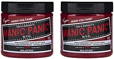 MANIC PANIC Wildfire Classic Creme, Vegan, Cruelty Free, Red Semi Permanent Hair Dye 2 x 118ml