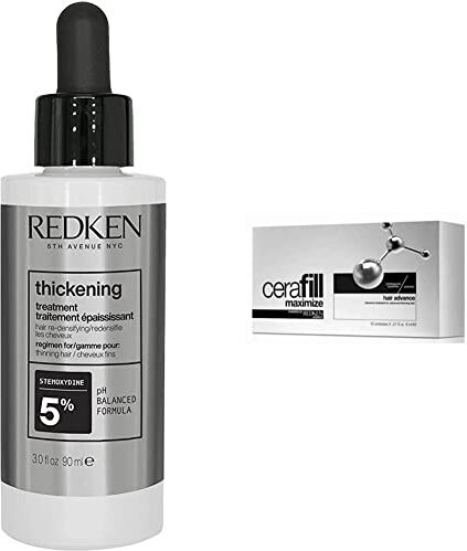 REDKEN Trattamento Professionale, Siero Leave-in per Capelli in Stato di Diradamento Progressivo, Cerafill Retaliate Stemoxydine 5%, 90 ml & 69300 Cura Capillare, 10x6ml Fiale Anticaduta