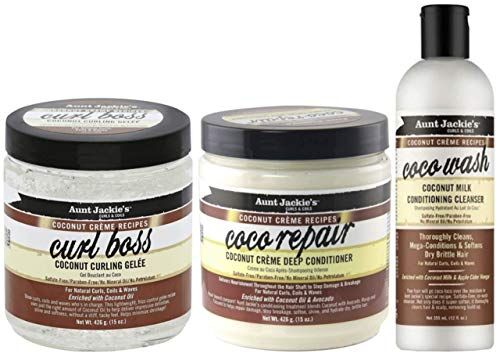 Generic Aunt Jackie's Coco Curl Boss426g, Coco Repair Conditioner 426g & Coco Wash 355ml