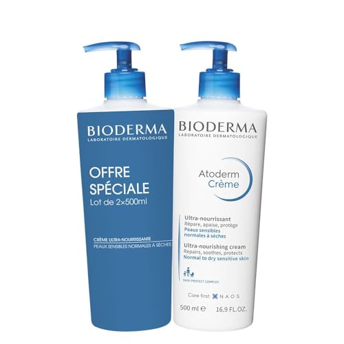 Bioderma Atoderm Crema ultra nutriente senza profumo, confezione da 2 x 500 ml