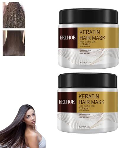 Generic Karseell Collagen Hair Treatment Deep Repair Conditioning Argan Oil Collagen Hair Mask Essence for Dry Damaged Hair, trattamento per capelli collagene (2 pezzi)