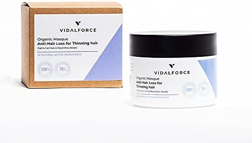 VIDALFORCE Maschera Anticaduta per Capelli Sottili e Senza Volume: Burro di Karité Detox Argan e Jojoba Naturale: Maschera Professionale per Parrucchieri I 200ml