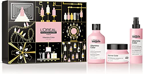 L'Oreal L'Oréal Professionnel   Kit per la cura dei capelli colorati, con resveratrolo, serie Expert, Vitamino Color Shampoo 300 ml, maschera 250 ml, spray 10 in 1 190 ml