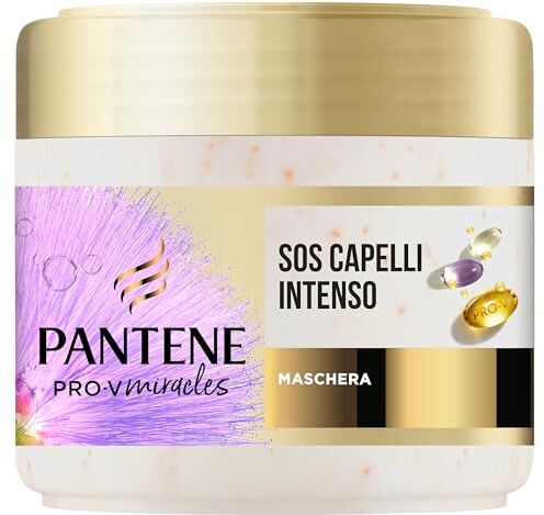 Pantene Morbidi & Setosi Maschera SOS Capelli Intenso con Biotina e Cheratina Ricostituente 300ml. Aiuta a Riparare i Capelli Secchi, Danneggiati, Trattati o Mesciati