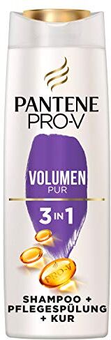 Pantene Pro-V Volume Pur 3 in 1 Shampoo + Balsamo + Cura Intensiva, Formula Pro-V + Antiossidanti, per capelli fini e piatti, 250 ML