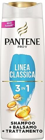 Pantene Pro-V Linea Classica 3 in 1 Shampoo + Balsamo + Trattamento, Formula Pro-V + Antiossidanti, Nutrimento per Tutti i Tipi di Capelli, 300 ml