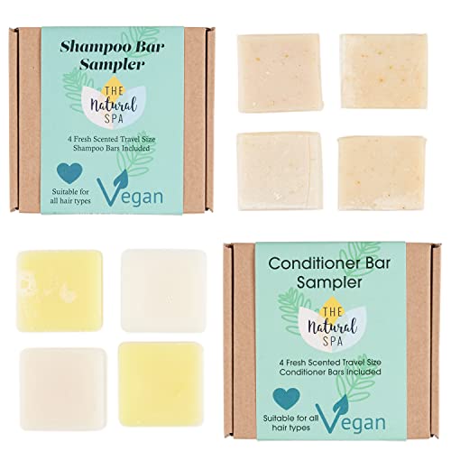 The Natural Spa 4 x Shampoo e 4 x Balsamo Mini Bar   Ingredienti naturali   Oli essenziali nutrienti   Senza parabeni   SLS gratuito   Vegan-friendly (Fresh)