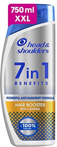 Head & Shoulders Shampoo Antiforfora Anticaduta Potenziato, 7 Benefici in 1 per Cute e Capelli, 750ml, con Caffeina, Fino a 72 Ore di Protezione, uomo