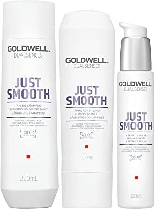 Goldwell Dualsenses Just Smooth Taming Shampoo 250ml Balsamo 200ml Siero 100ml Anticrespo