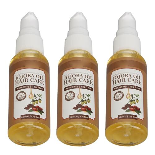 Generic Olio di Jojoba Rinforzante per Capelli, Olio di Jojoba Biologico, Confezione da 3, Sollievo Dal Prurito, 50ml, PH Bilanciato, Nutriente per Capelli Danneggiati