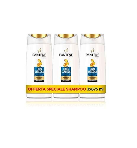 Pantene Pro-V Shampoo Linea Classica per Tutti i Tipi di Capelli, Maxi Formato da 3 x 675 ml