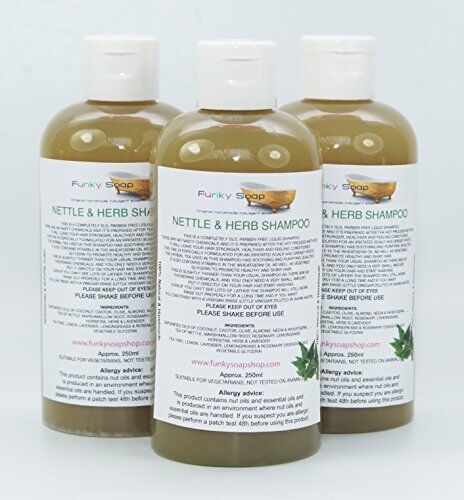 Funky Soap 1 Flacone Liquido Ortica & Erbe Shampoo 100% Naturale Senza SLS 250ml
