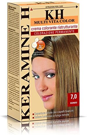 Keramine H Crema Colorante Ristrutturante, Biondo 3 Confezioni da 110 ml Totale: 330 ml