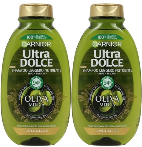 Generic Shampoo Ultra Dolce, Leggero Nutriente, Per Capelli Secchi, Nutre Intensamente Senza Appesantire, Senza Siliconi, 94% Di Origine Naturale, Oliva Mitica 250ml (2 Unità)