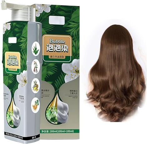 Generic Pure Plant Extract For Grey Hair Color Bubble Dye,Plant Bubble Hair Dye Shampoo,Lazy Bubble Hair Dye,Household Easy-To-Wash Hair Washing Color Cream (Coffee)