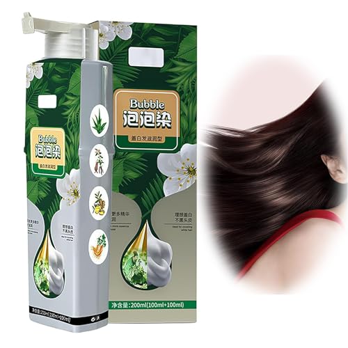 Generic Pure Plant Extract For Grey Hair Color Bubble Dye,Plant Bubble Hair Dye Shampoo,Lazy Bubble Hair Dye,Household Easy-To-Wash Hair Washing Color Cream (Chestnut Brown)