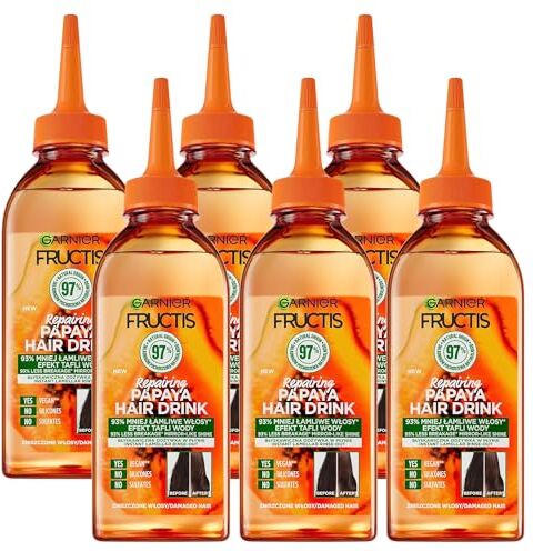 Generic Balsamo Lamellare, Papaya Hair Drink, con Risciacquo Effetto Istantaneo, Per Capelli Danneggiati, -93% Capelli Spezzati, Extra Lucentezza 200ml (6 Unità)