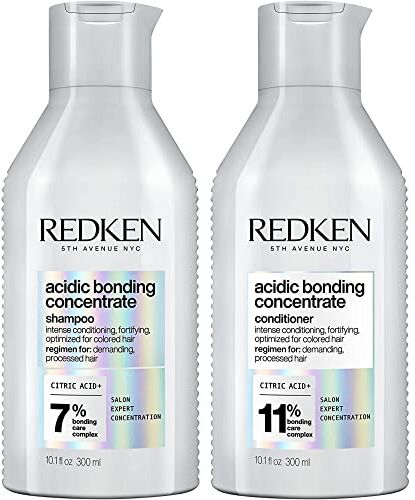 REDKEN KIT Shampoo Professionale Acidic Bonding Concentrate ABC 300 ml + Balsamo ABC 300 ml   Routine Riparazione per Tutti i Tipi di Capelli Danneggiati