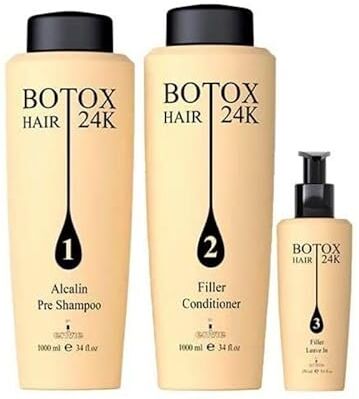 Generic Kit ristrutturante Botox Hair 24K Envie composto da shampoo 1000ml, conditioner 1000ml, crema 150ml.