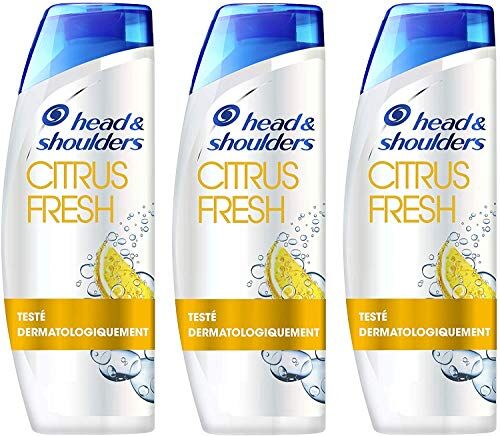 Head & Shoulders , shampoo antiforfora Citrus Fresh, per capelli grassi, al profumo di agrumi, confezione da 3 x 500 ml