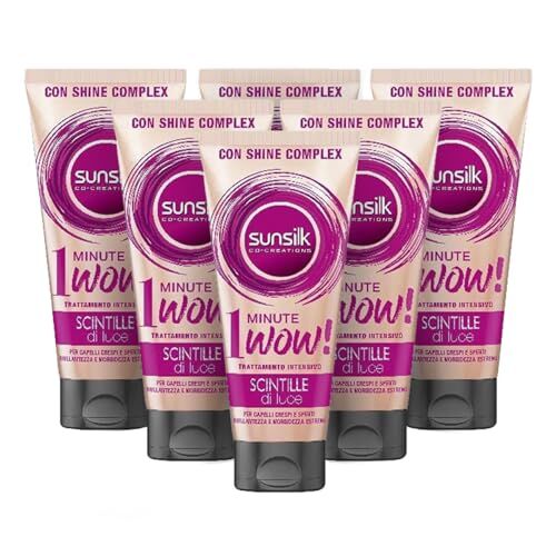 Generico Sunsilk Trattamento Intensivo 1 Minute Wow Scintille di Luce Maschera per Capelli Crespi e Spenti 6 Flaconi da 180ml