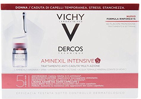 Vichy Dercos Aminexil Intensive 5 Trattamento Anticaduta Donna, 42 Fiale