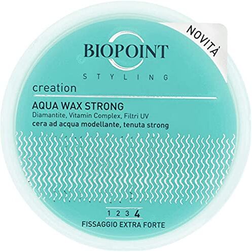 BIOPOINT Styling Aqua Wax Strong Edition, Cera Capelli Modellante e Lucidante a Base d’Acqua, Fissaggio Extra Forte, Ideale per Look Bagnati, 100 ml