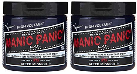 MANIC PANIC After Midnight Classic Creme, Vegan, Cruelty Free, Blue Semi Permanent Hair Dye 2 x 118ml