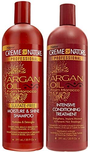 Generico Creme of Nature Shampoo all'umidità e solfato senza solfati di olio di argan 591 ml e trattamento intensivo di condizionamento all'olio di argan 591 ml