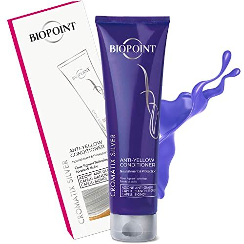 BIOPOINT Cromatix Silver Balsamo Ravvivante Antigiallo per Capelli Bianchi, Grigi e Biondi, Neutralizzante dei Riflessi, Dona Brillantezza e Idratazione, 150 ml