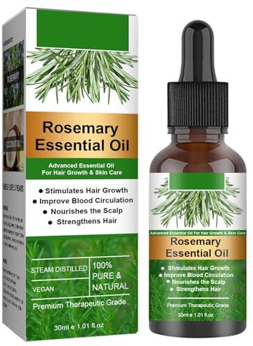 Monozoz Olio Essenziale Di Rosmarino Per La Crescita Dei Capelli, 100% Puro Biologico, Olio Di Rosmarino Per Capelli Crescita Per Caduta Capelli Uomo E Donna, Rosemary Oil For Hair Growth, 30ml